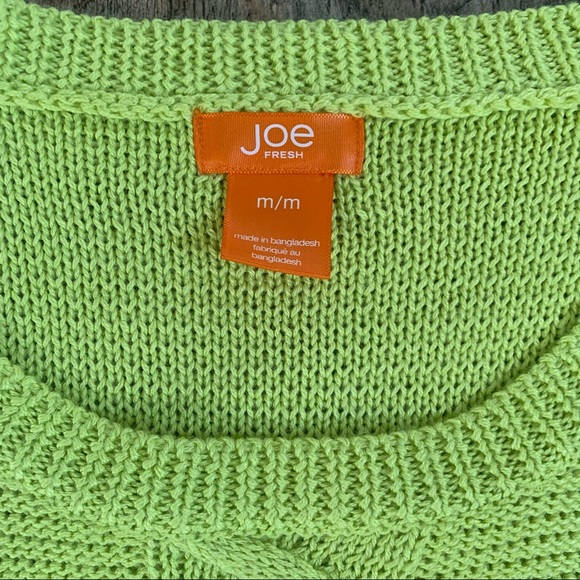 JOE FRESH LIGHT Lime Green PULL OVER KNIT TOP LONG SLEEVE SIZE M - Picture 3 of 5